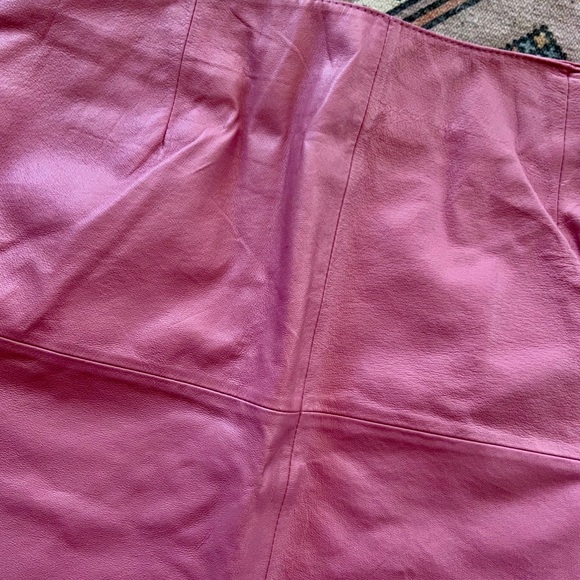 Pink leather vintage plus size skirt size 10-14 - Picture 4 of 8
